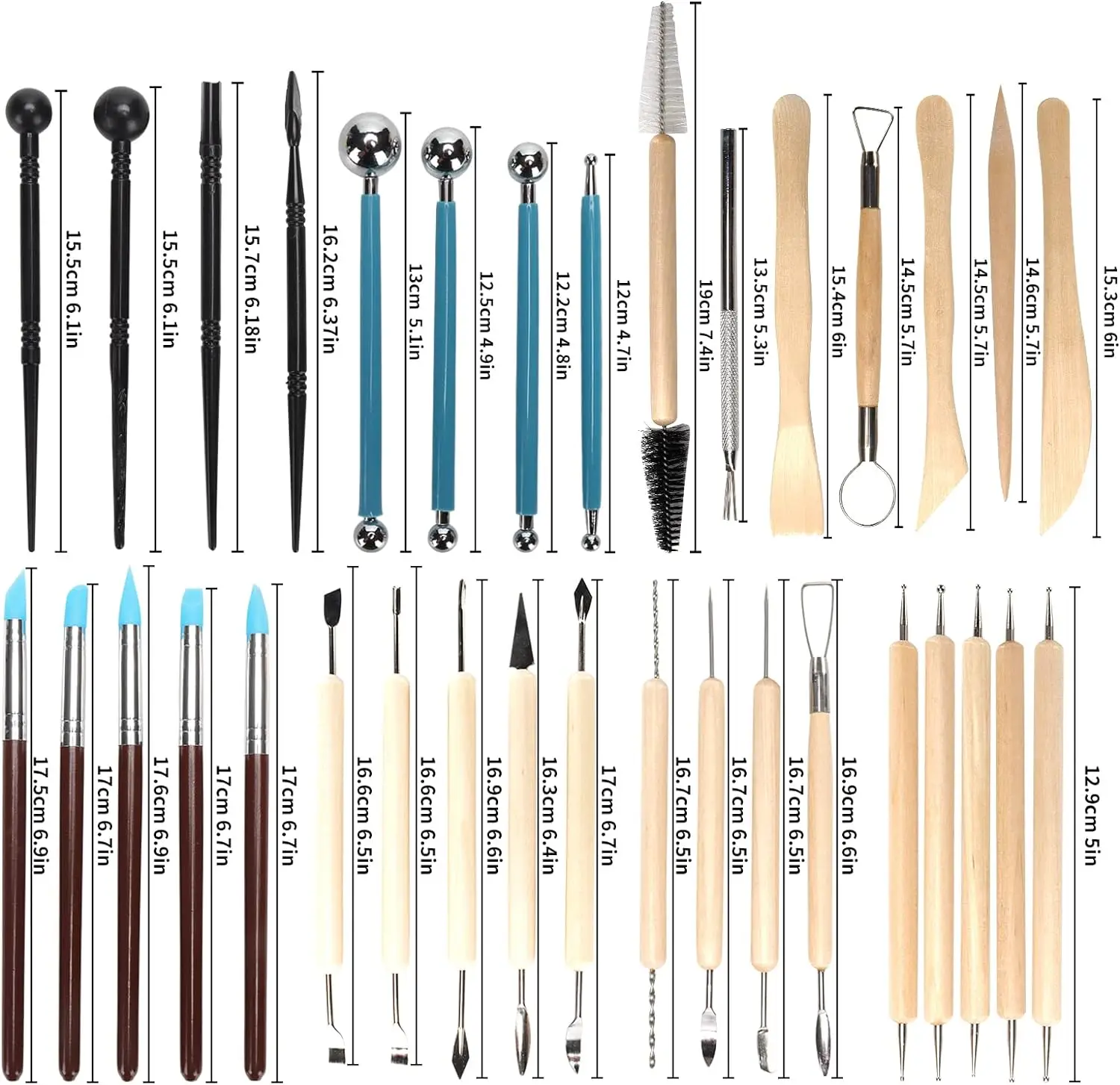 Wood Chisel Set - Ensemble d'outils de poterie 8-61 pièces-Kit