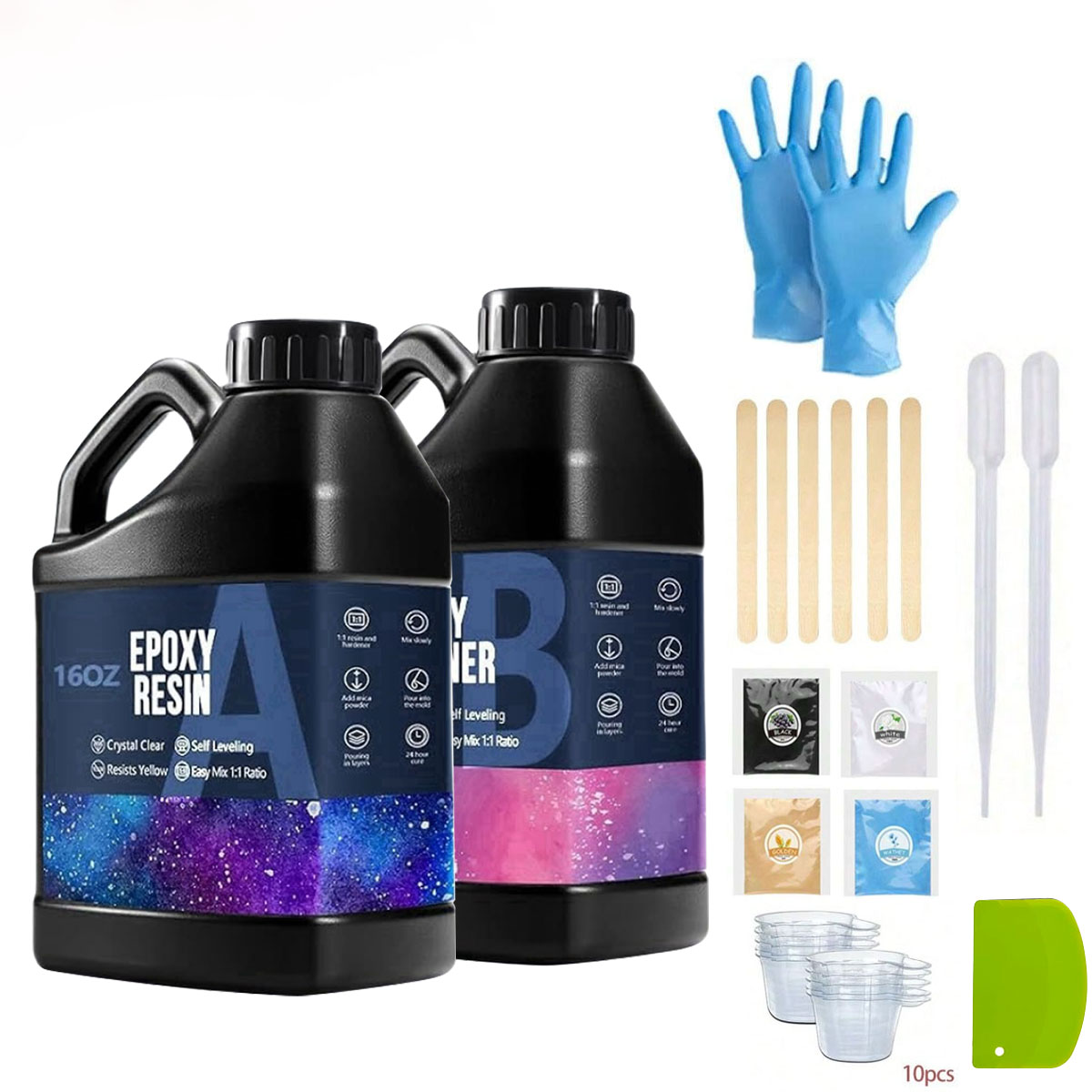 Woodworking Resin - Kit de résine époxy transparente, 1000ml,